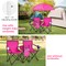Foldable Picnic Chair with Adjustable Umbrella and Beverage Holders
